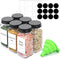 ComSaf 6Pcs 4oz Glass Spice Jars with Metal Lids, 21 Labels, Empty Containers, Square Spice Bottles for Kitchen.