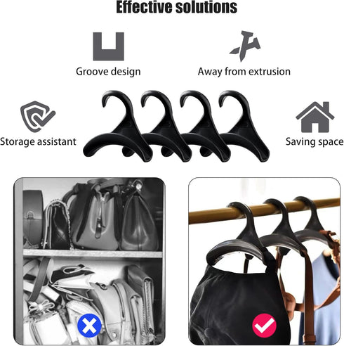 Multifunctional Handbag Closet Hanger, Plastic Purse Hanging Hook for Organizing Bags, Scarves, and Accessories