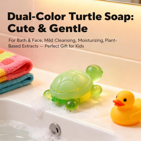 T-shin Bars,4 Turtle Shape Scented Botanical Bath Soap PCS Multicolour Handmade Essential Oil Clean Toning Soaps