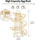 Flexzion Modern Spiral Egg Skelter, Freestanding Gold Countertop Egg Holder for Fresh Eggs Display
