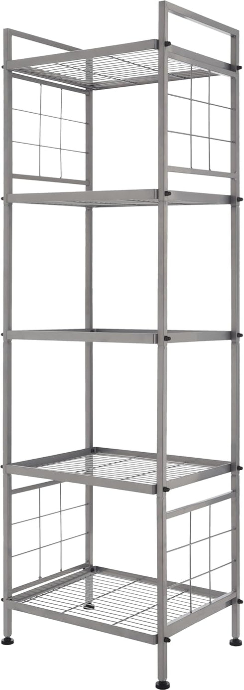 GIOTORENT 5-Wire Standing Storage Shelf, Metal Shelving Unit Pantry Rack for Laundry Kitchen Bathroom Organizer (Silver)