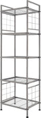 GIOTORENT 5-Wire Standing Storage Shelf, Metal Shelving Unit Pantry Rack for Laundry Kitchen Bathroom Organizer (Silver)