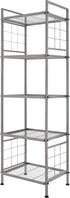 GIOTORENT 5-Wire Standing Storage Shelf, Metal Shelving Unit Pantry Rack for Laundry Kitchen Bathroom Organizer (Silver)