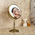 Leyden Antique Brass Makeup Mirror - 3X Magnifying Vanity Mirror, Double Side 7.8 Inch for Bathroom