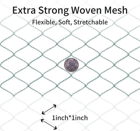 wondihao 50'x50' 1" Bird Netting with Square Mesh Bird Net Garden Netting for Chicken Coop, Aviary, Deer Fence, Chicken