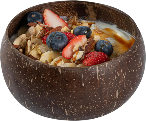 Restaurantware Coco Casa 21 Ounce Coconut Bowl, Reusable Handcrafted Bowl for Smoothies and Salads