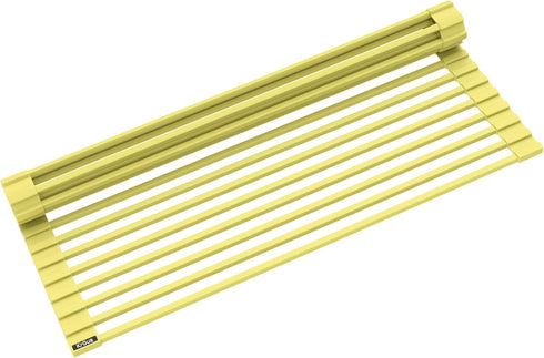 Kraus KRM-11YL Multipurpose Workstation Sink Roll-Up Dish Drying Rack, Colander and Trivet in Yellow