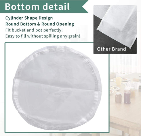 12"x18" Nylon Mesh Strainer Bags - 180 Micron for Almond Nut Milk, Greek Yogurt, Home Brewing