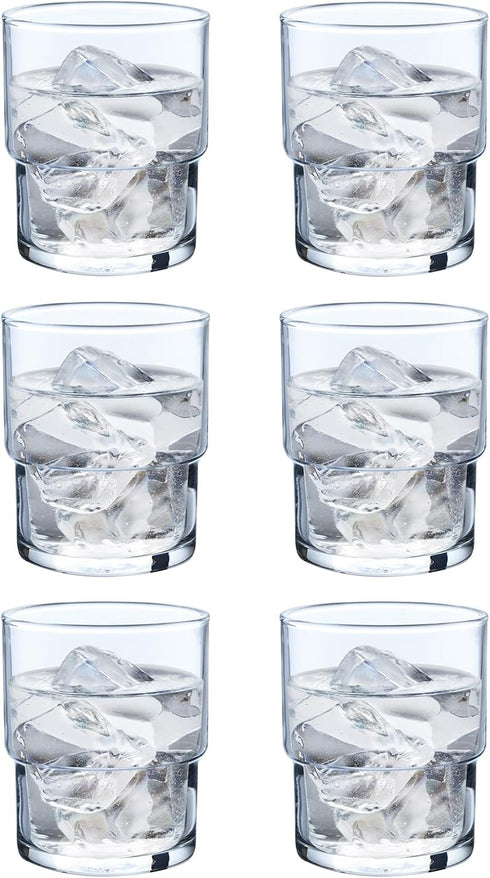 Toyo Sasaki Glass Tumbler, HS Stack Tumbler - 6.8 fl oz (200 ml), Set of 6, Made in Japan