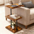LAIDUOLEOE Swivel Side Table for Couch, 3 Tier Small End Table Adjustable Height