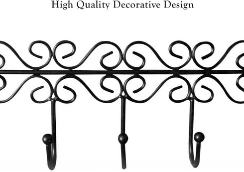 Huji Over The Door 5 Hooks Clothes Hanger for Coats, Hats, Belts - Storage Organizer (1 Pack)