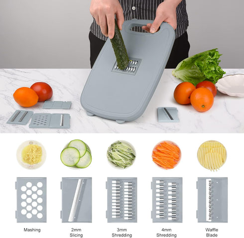 Gintan 9-in-1 Collapsible Camping Cutting Board with Colander, Gifts for Campers, Gray