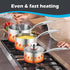 E-far 2-Quart Tri-Ply Saucepan, Stainless Steel with Glass Lid, Non Toxic, Oven & Dishwasher Safe