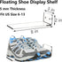 8 Pack 8 3 Inch Youeon Floating Shoe Display Shelf, x Acrylic Shoe Shelf for Wall, Floating Sneaker Shelves, Hanging
