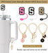 (3 +3) Nuozme Straw Cover Compatible with Stanley Tumbler Cup, 3PCS Letter Straw Caps with Initial Butterfly Charms