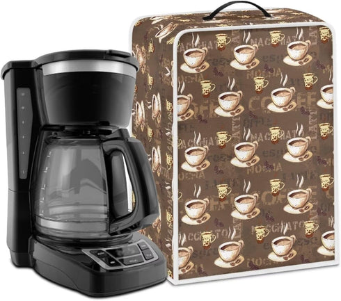 Coffee Maker Cover, Durable Handle Coffee Print Stand Mixer Cover for Kitchen Aid, Dustproof for Small Appliances
