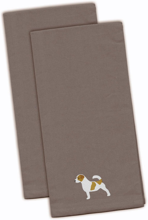 Caroline's Treasures BB3407GYTWE Jack Russell Terrier Gray Embroidered Towel Set of 2, Decorative Hand Towels