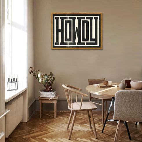 UUENPIH Western Wall Art Howdy Poster, Modern Wall Decor, Southern Home Decor, 16x12 in Unframed Canvas Painting