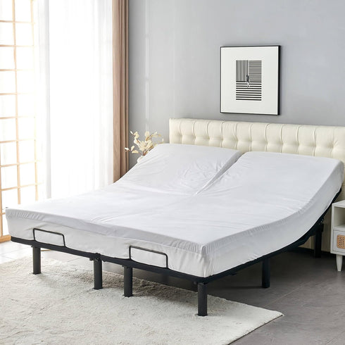 Waterproof Split Top Queen Mattress Protector - Soft Jersey Fitted Cover for Adjustable Bed