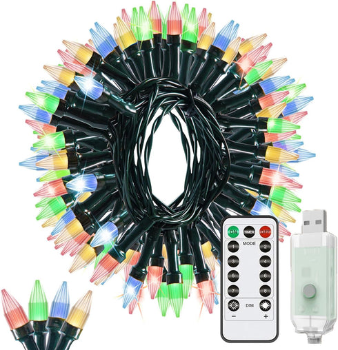 Solhice 40ft Christmas Lights USB Powered for Car 120 LEDs, Mini String