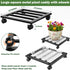 DEELF OUTLET 1 Packs 12 inches Large Metal Plant Caddy with PU Wheels Square Planter Dolly Pot Mover Rollers Wrought