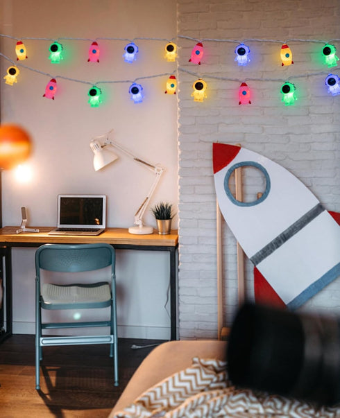 20 AceList LED Space String Lights, Magical Rocket and Astronaut Decor | USB&Battery Powered for Children's/Kids'