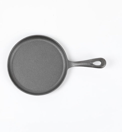 HAWOK 4 Pcs Cast Iron Mini Griddle - 6.3'' Round Pre-seasoned Griddle Pan for Indoor and Outdoor Use