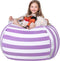 Wekapo Stuffed Animal Storage Bean Bag Chair Cover for Kids, Stuffable Zipper Beanbag for Organizing Plush Toys