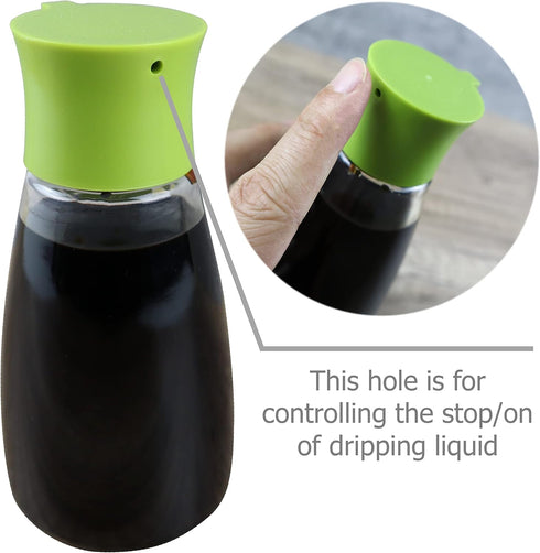 EIKS 2 Set Glass Cruet Bottles Dispenser for Olive Oil Vinegar Soy Sauce, Suitable for Kitchen Cooking Barbecue Usage
