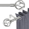 Silver Curtain Rods for Windows: 48 to 84 inch Decorative Heavy Duty Curtain Rod with Twisted Cage Finials