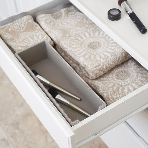 Grey Deep Drawer Organizer Box for Storage by Household Essentials | 12 in x 4 in x 3.13, Silver