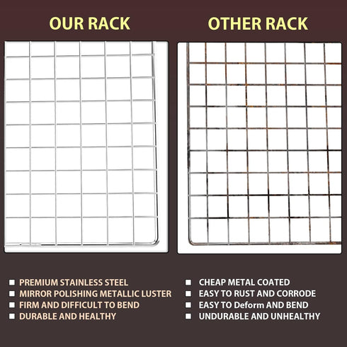Cooling Rack for Baking 2-Pack - 16x10 Inches Thick Wire Cookie Rack for Cooking, Oven Safe