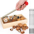 Nut Cracker Heavy Duty Walnut Cracker with Wooden Base Adjustable Nut Tongs