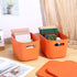 Hoolerry 8 Pieces Colorful Storage Bins with Lid and Handle - Stackable Plastic Baskets for Bedroom Office
