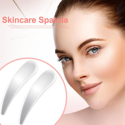 Pndeyo 3pcs Mini Stainless Steel Makeup Spatula, Reusable Cosmetic Cream Spatulas Spoon, Skincare Scoop Applicator