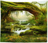 Llamazing Forest Landscape Magic Tapestry for Living Room & Bedroom (Sunlight & Creek, 60''L x 51''W)