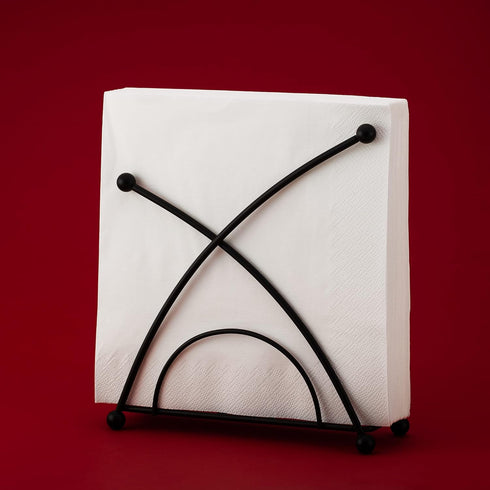 Stainless Steel Napkin Holder for Tables, Modern Matte Black Napkin Holder for Kitchen and Cocktail Tables