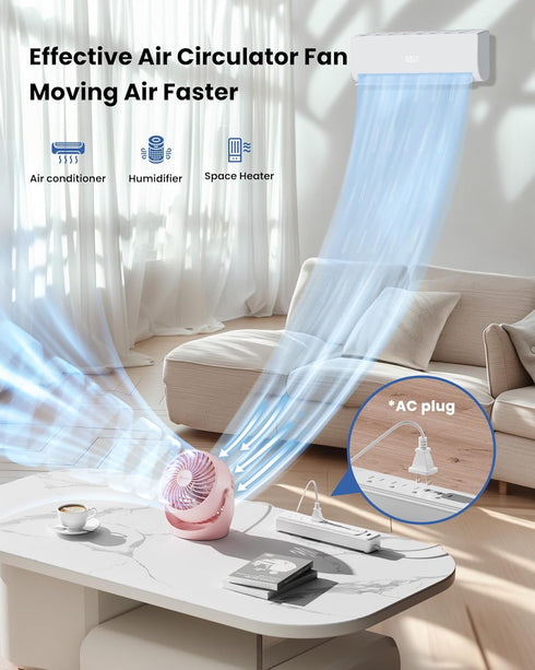 Gaiatop Air Circulator Fan, Portable 5-Inch Desk Fan with 3 Speed and 360° Adjustable Tilt for Home and Office