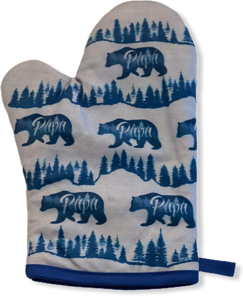 Papa Bear Funny Father's Day Cooking Graphic Novelty Kitchen Accessories, Cool Animal Oven Mitt