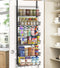 Over The Door Pantry Organizer, 6-Tier Adjustable Hanging Baskets, Metal Wall Mount Spice Rack for Home & Kitchen -