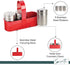 Salt and Pepper Shakers with Spice Rack - 3 Retro Spice Jars in Stainless Steel Carrying Rack