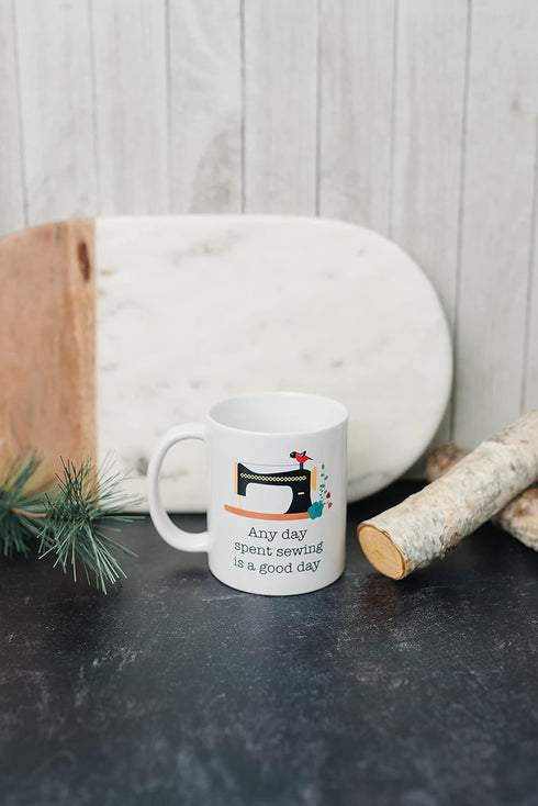 Sewing Quilting Coffee Mug - Ideal Gift for Quilters, 11oz Ceramic, Dishwasher & Microwave Safe