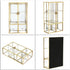 ELLDOO Clear Glass Storage Box with 2 Drawers, Gold Mirrored Jewelry Makeup Display Organizer Case