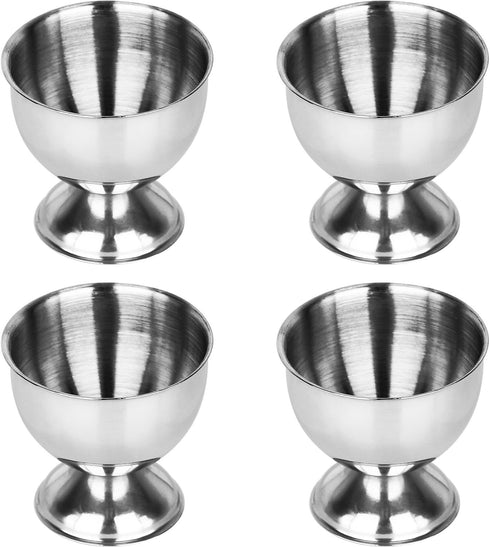 Anwenk Stainless Steel Egg Cup Tray - Soft Boiled Egg Holder Stand, Dishwasher Safe (4 Packs)