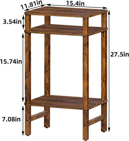 3-Tier YUFAM Side Table End Table Tall Night Stand for Living Room Bedroom Bathroom Office Furniture Brown