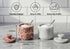 3.5 oz Counter Marble Salt Cellar with Lid, Capacity, Kitchen Storage Container (White Strawberry Pink)