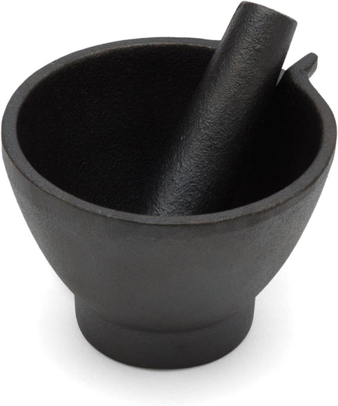 Fox Run Mortar and Pestle, Cast Iron, Black