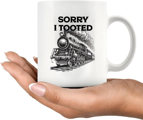 11 oz) Panvola Sorry I Tooted Train Train Lovers Gifts For Dad Mom Husband Brother Sister Wife Friend Coworker Ceramic