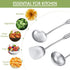 Patelai 3 Pcs Wok Utensils Set: 15in Spatula, Ladle, 304 Stainless Steel, All Metal for Cooking