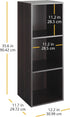 3 3 12.2" 11.7" 35.6" Whitmor Cube Storage Organizer, Tier Stackable MDF Wood Bookcase, Open Storage Display Bookshelf
